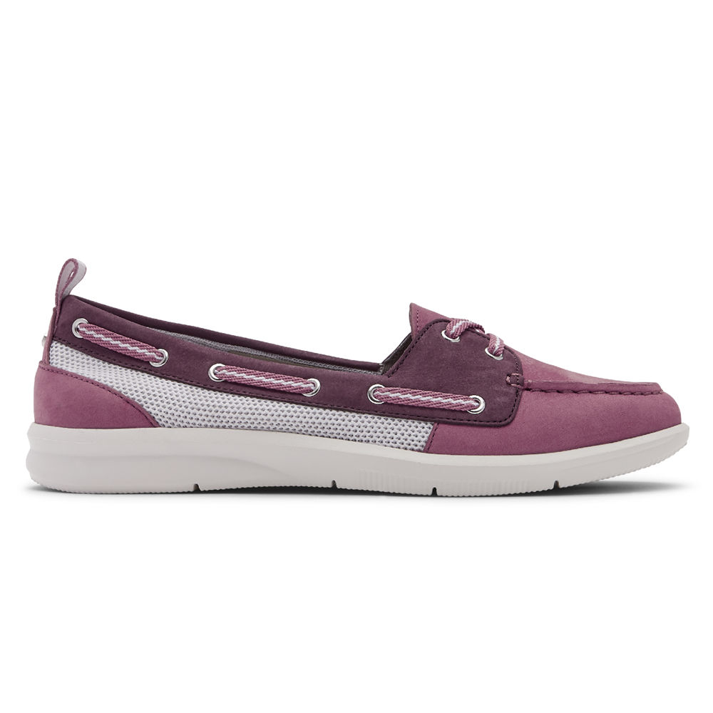 Rockport Womens Boat Shoes Pink - Ayva Washable - UK 974-YOGIHT